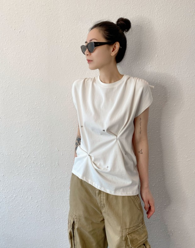 White Buttons Top #250427